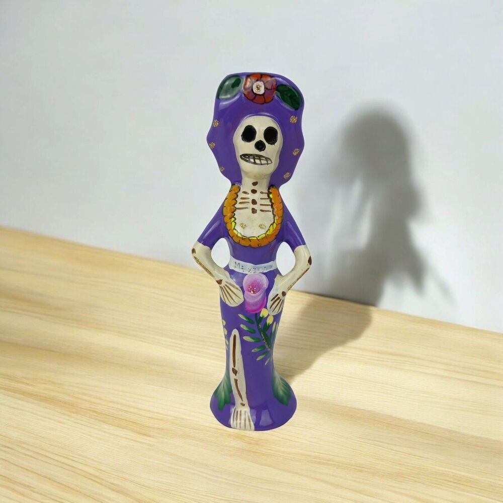 Day of the Dead Catrina Hand Painted Mexican Folk Art Figurine